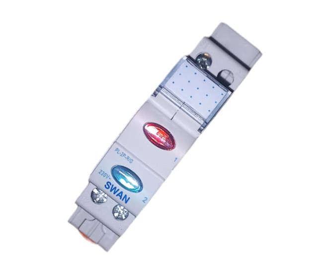 230VAC 2 PHASE INDICATOR RED/GREEN 18mm DIN MOUNT PL-2P-RED/GREEN-230V