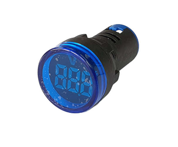 VOLTMETER PILOT LIGHT ROUND BLUE 5-60VDC PL-DC5-60V-B