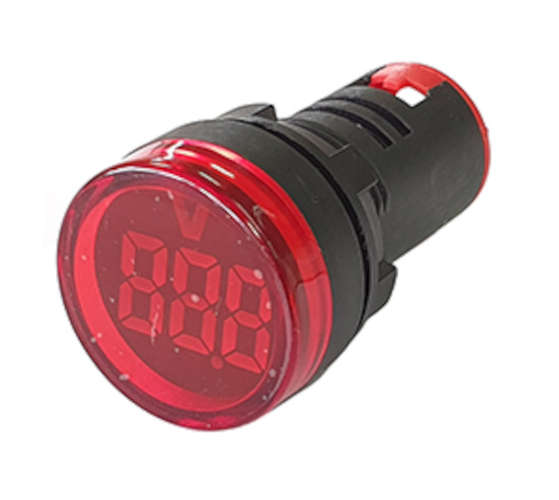 VOLTMETER PILOT LIGHT ROUND RED 15-500VAC PL-ND22-500V-R
