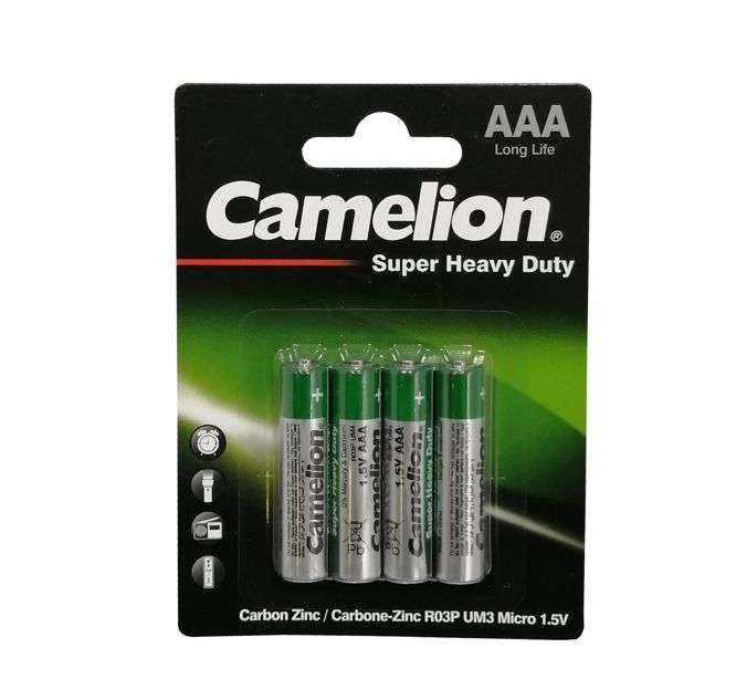 R03/AAA BATTERY 1.5V ZINC CHLORIDE 4/PACK R03P-BP4G