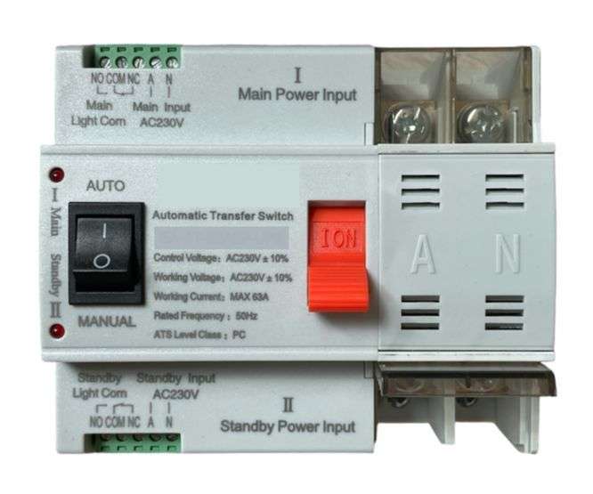 MOTORISED CHANGE OVER SWITCH 100A 2P ATS-SHIQ-100A-2P