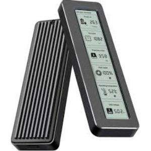 CipherX, M.2 NVMe/NGFF SATA, Dual Protocol, Type-C, USB 3.2, 10Gbs, M.2 SSD Enclosure w/ Display Scr