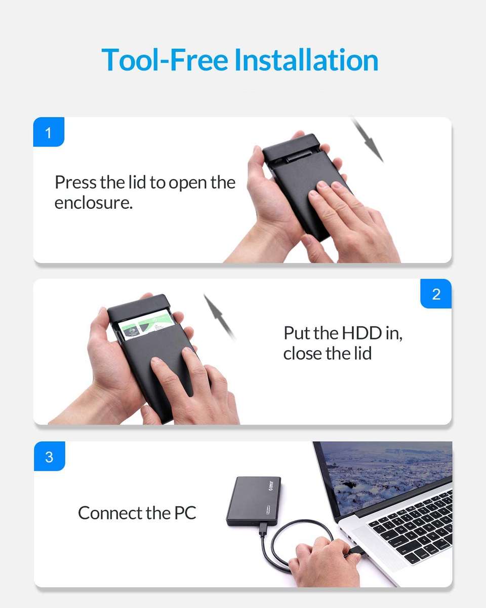 ORICO 2.5 USB3.0 External HDD Enclosure - Red (Unboxed Deal)