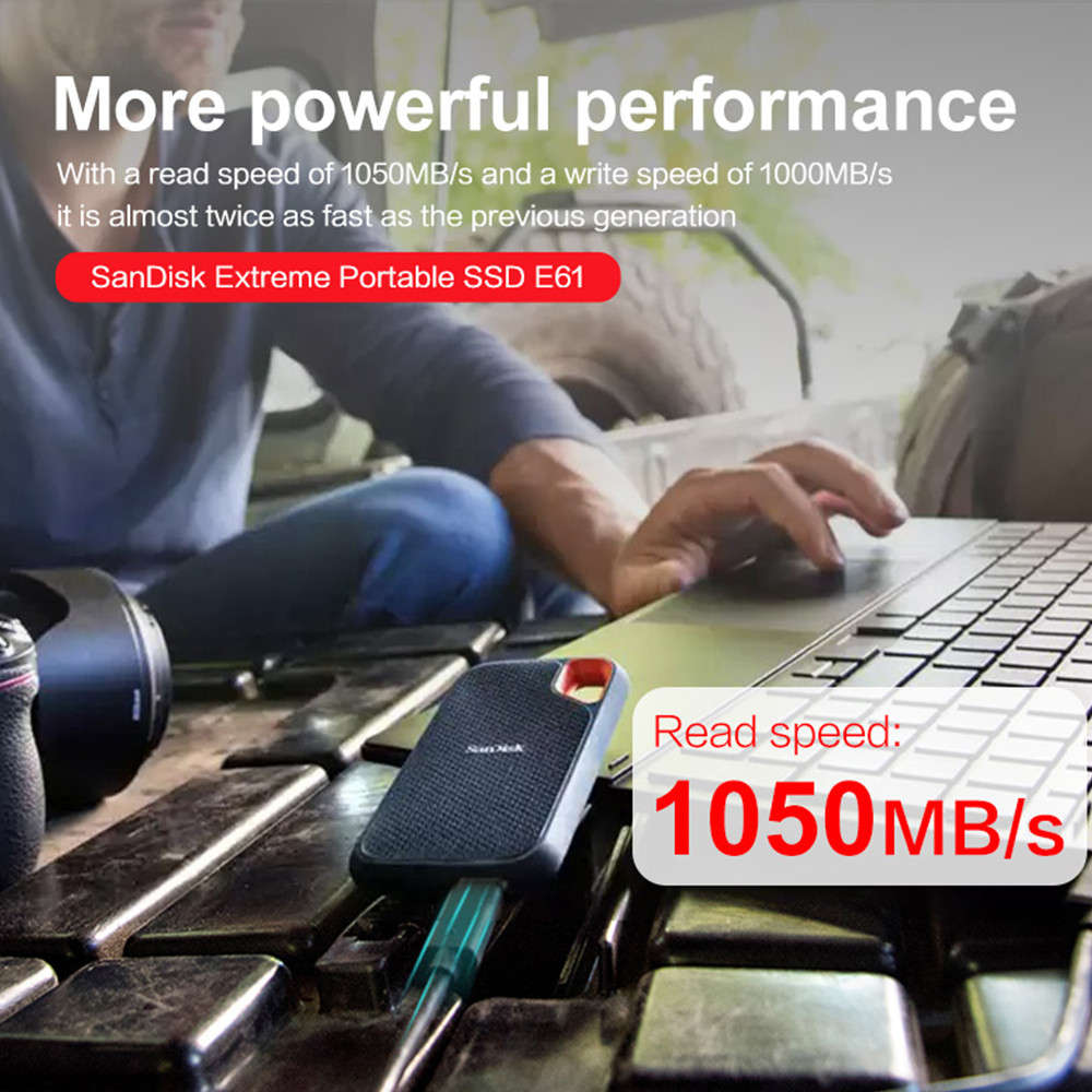 SanDisk 1TB Extreme Portable SSD - USB-C, USB 3.2 Gen 2 (Unboxed Deal)