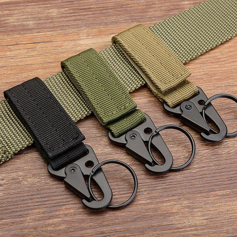 Men's canvas Colorful Keychain Military nylon metal Paste belts Cool buckle