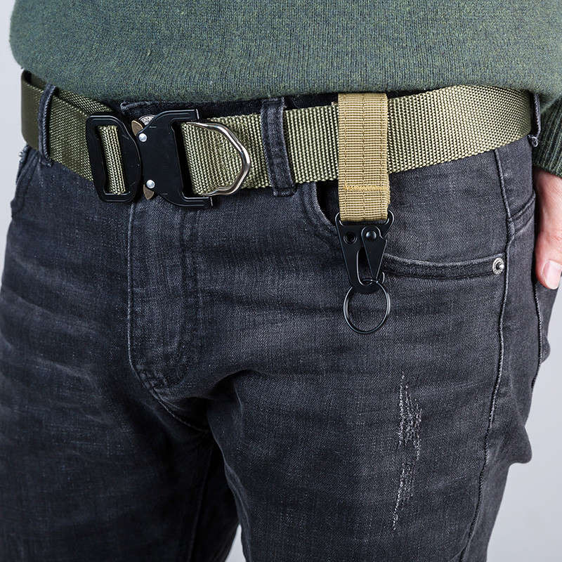 Men's canvas Colorful Keychain Military nylon metal Paste belts Cool buckle