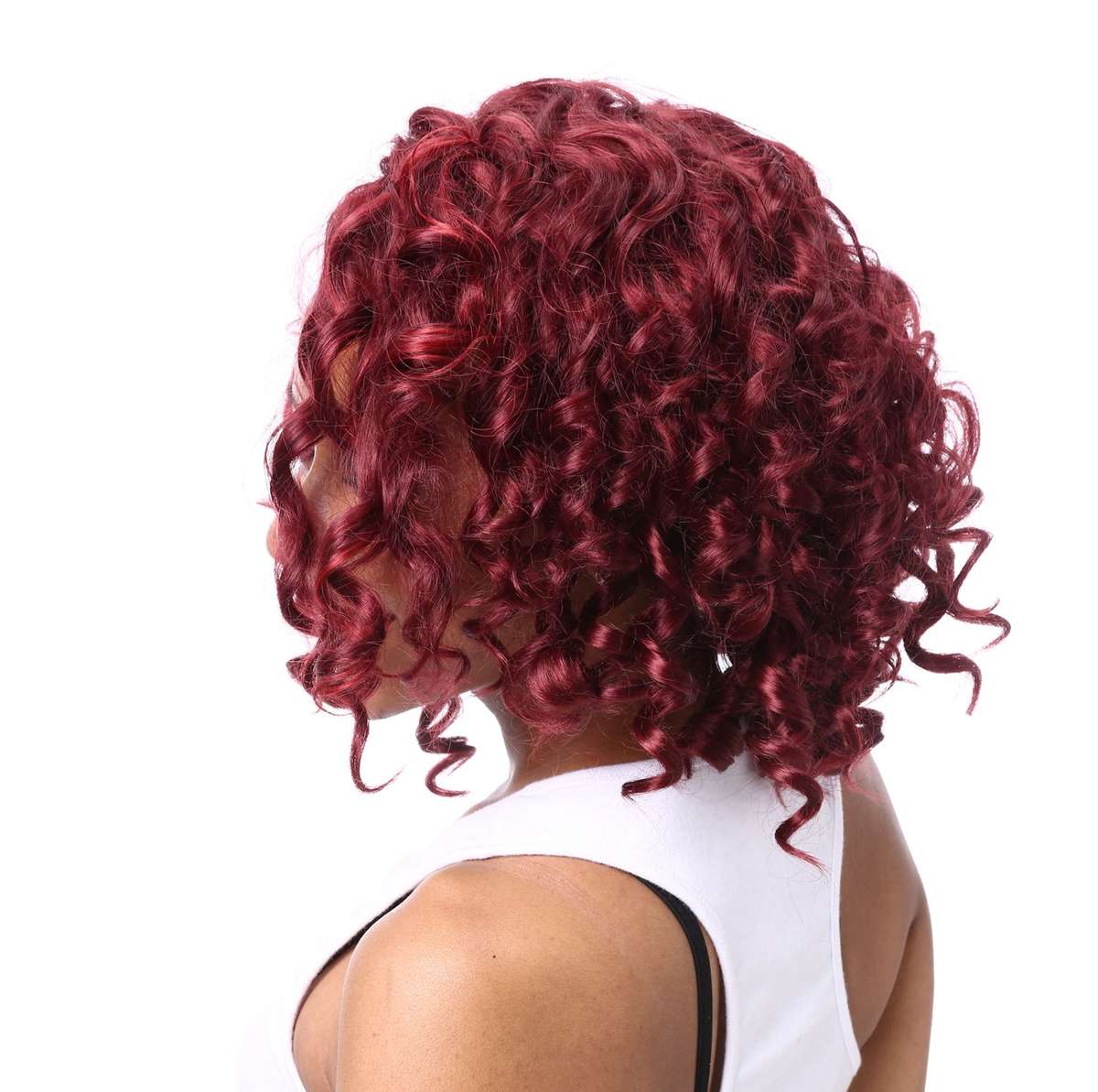 Reddish Afro curly Medium Wigs Synthetic Wig