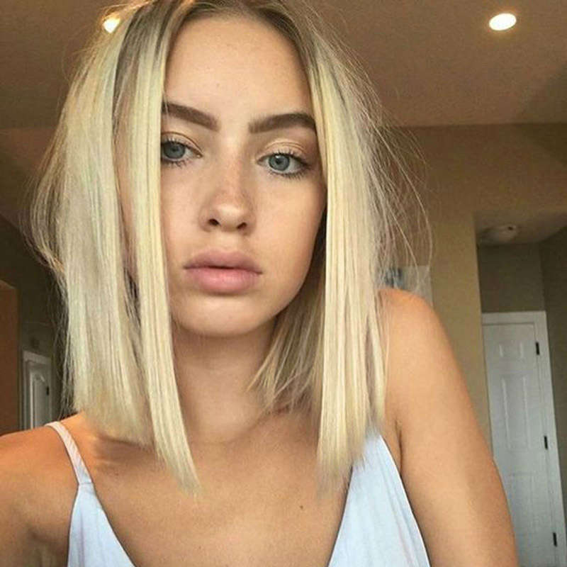 Silky straight Blonde Lace Front Medium Wig