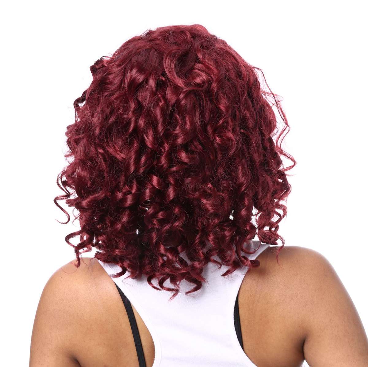 Reddish Afro curly Medium Wigs Synthetic Wig