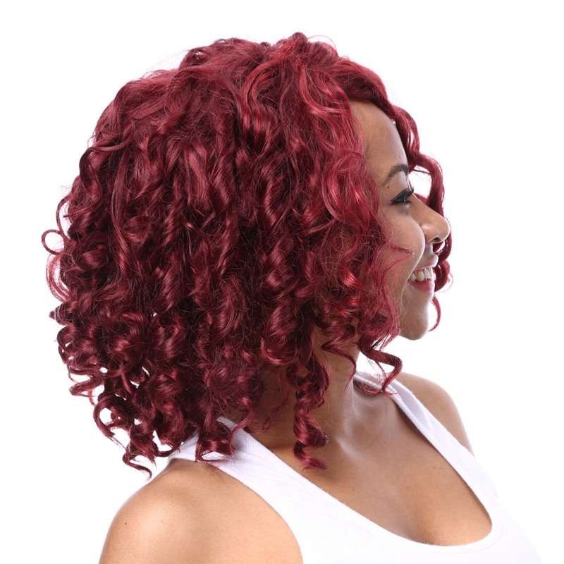 Reddish Afro curly Medium Wigs Synthetic Wig