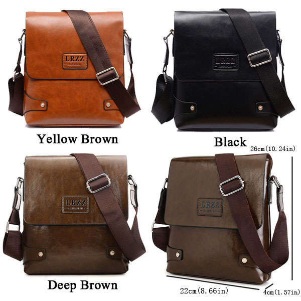 Men Business PU Casual Male Messenger Shoulder Crossbody Bag Briefcase