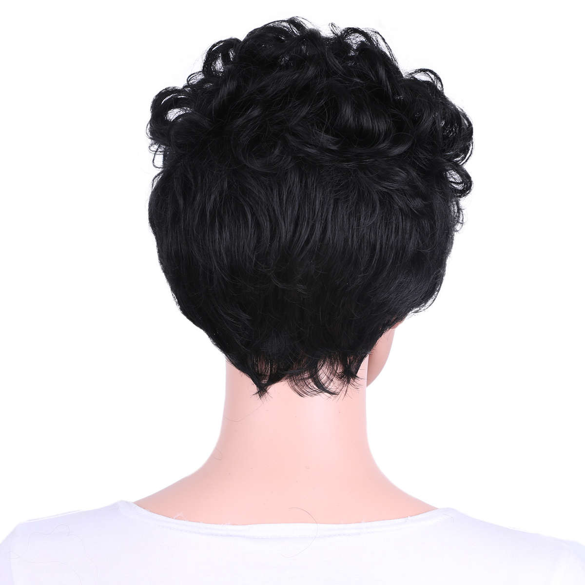 Bob Curly Kinky Wigs Synthetic Black Short Wig