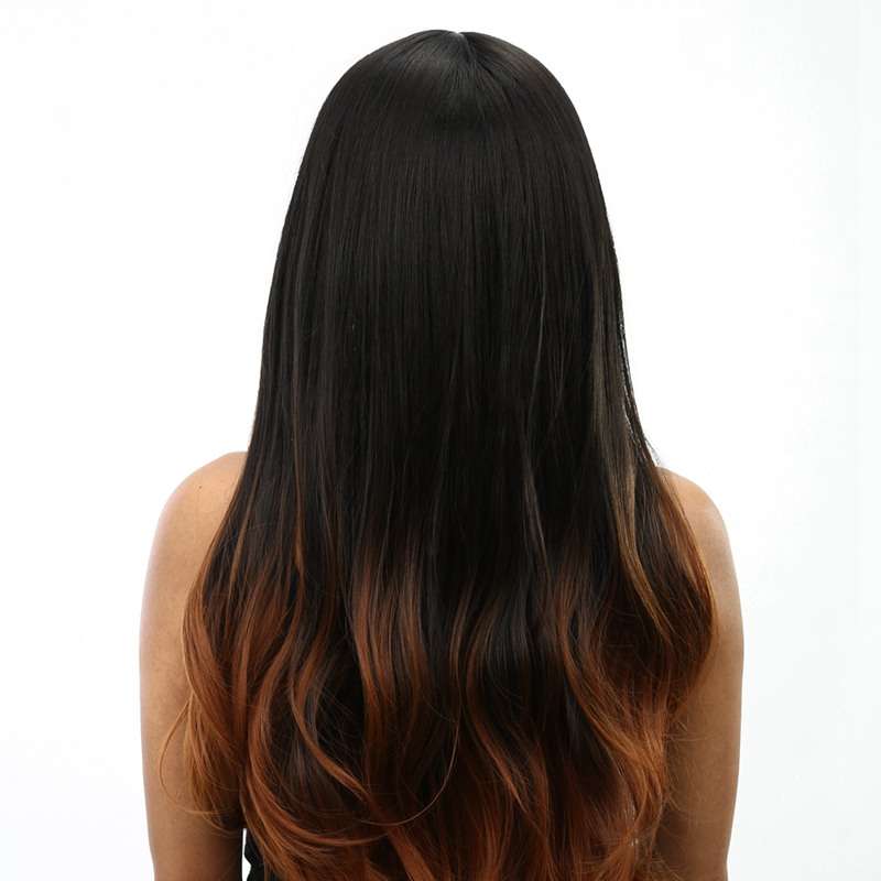 Lace Front Long hair curlers black and brown Wig