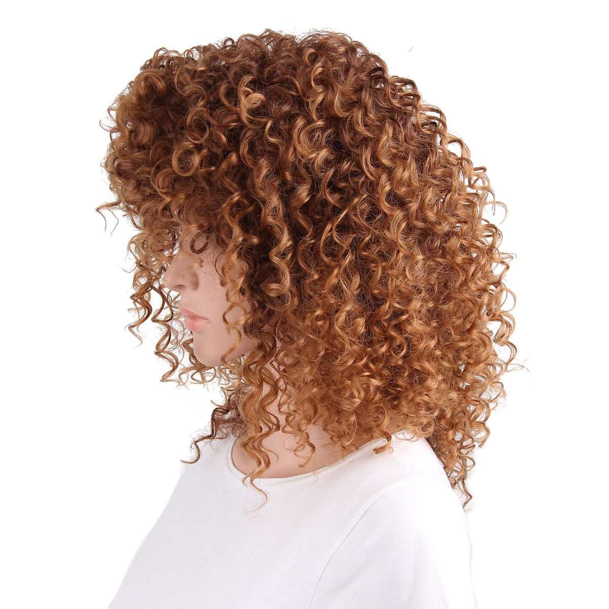Afro Curly Wig Medium Brown Synthetic Wigs