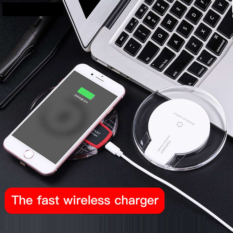QI Crystal Disc Wireless Charge Mobile Power iPhone8