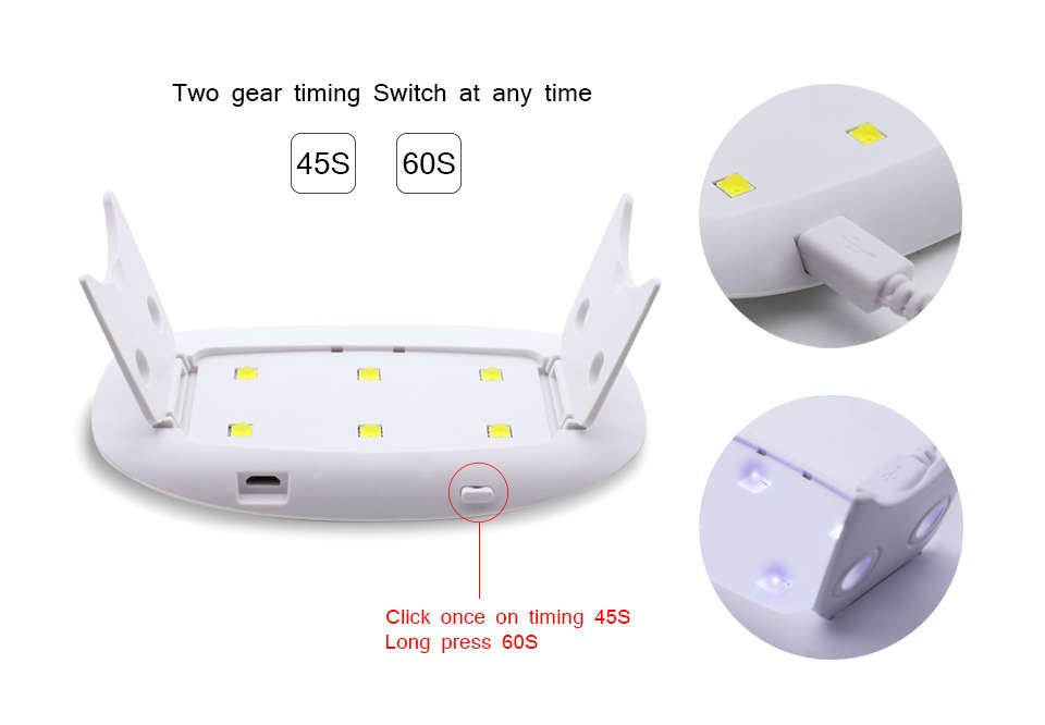 UV Lamp Nail Dryer 6W Lamp for Nails Manicure Mini Portable Nail Lamp USB