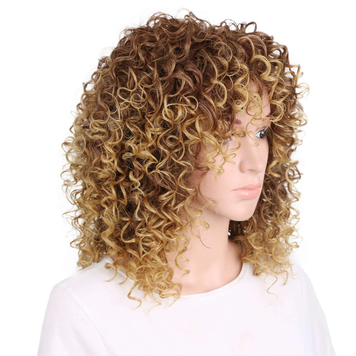 Golden Ombre Afro Kinky Curly Wig Synthetic Hair Free Shipping