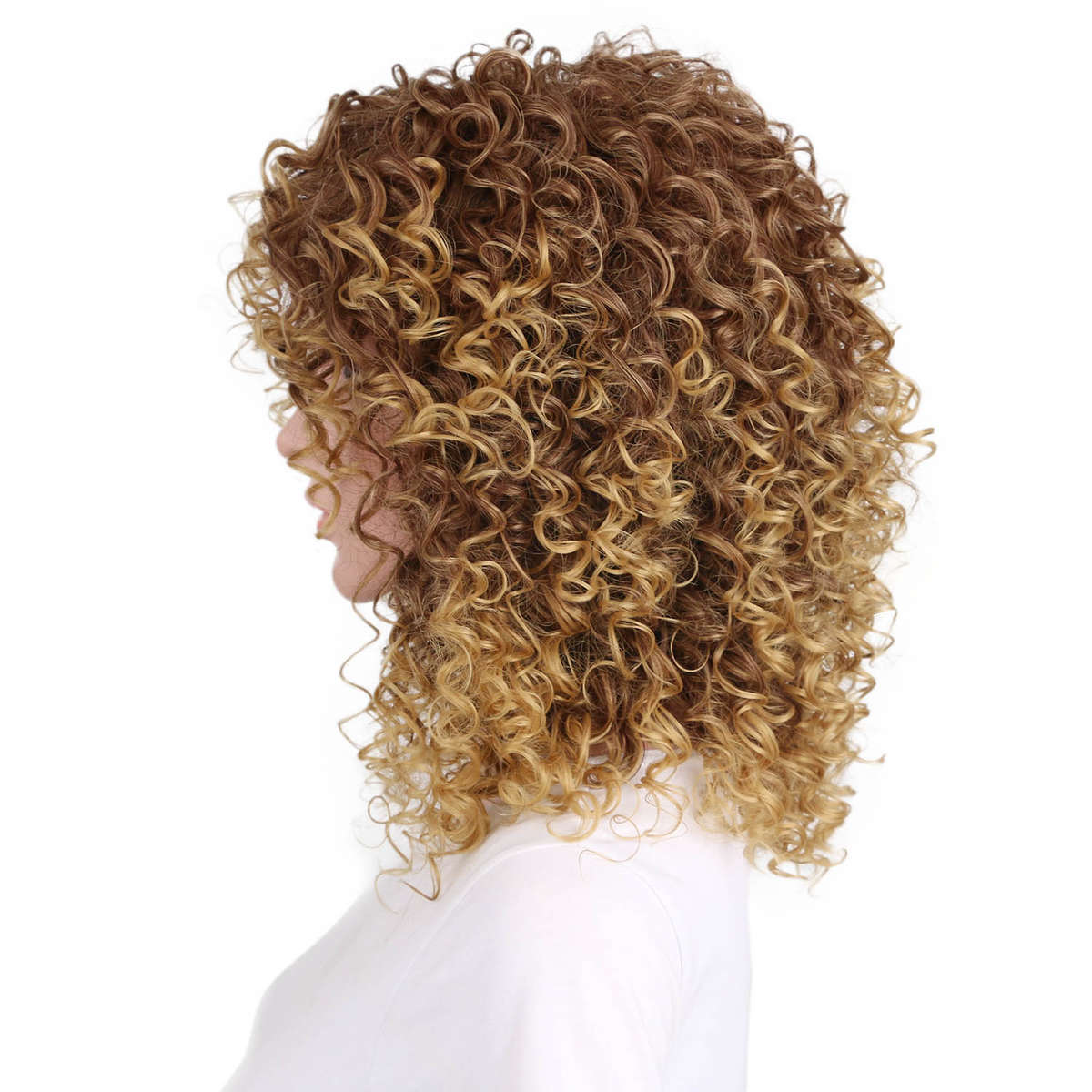 Golden Ombre Afro Kinky Curly Wig Synthetic Hair Free Shipping