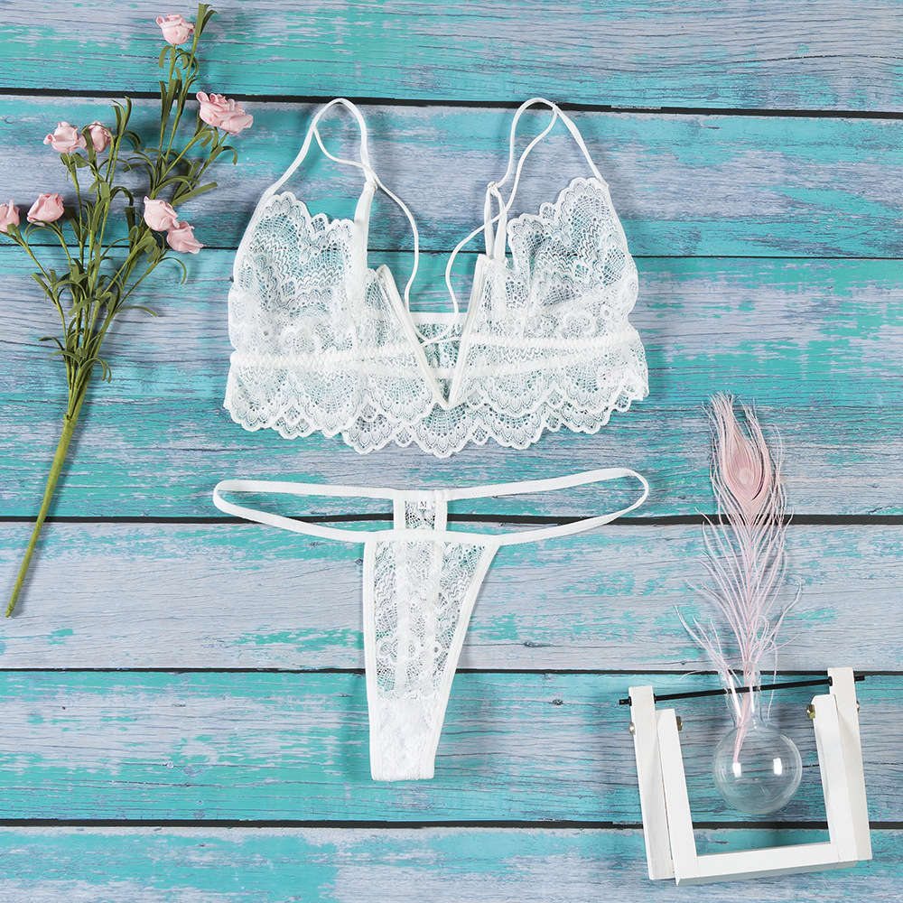 Sexy Lingerie Lace Bra Bikini Backless Costumes Set Of Underwear Leopard Print Babydoll