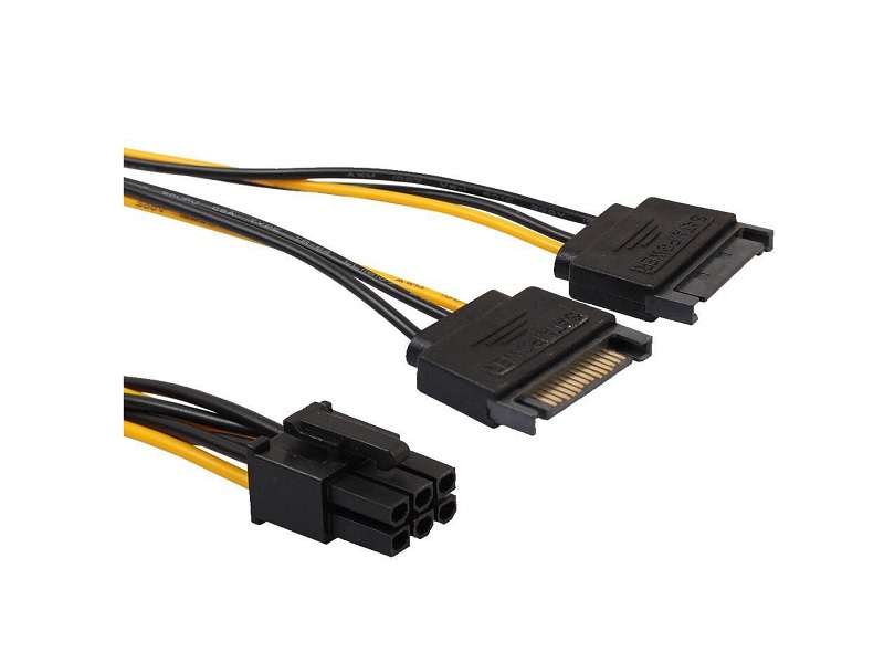 2 X Sata To 6Pin Power Cable