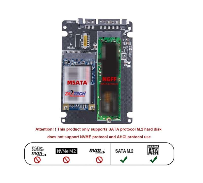 ZATECH 2.5" Ssd Enclouser Ngff Ssd Or