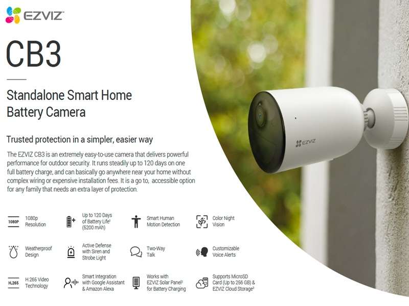 EZVIZ Cs-Cb3 2K Smart Home Battery