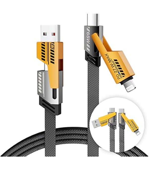 Multi Adaptable Fast Charging Cable For Type-C & iPhones