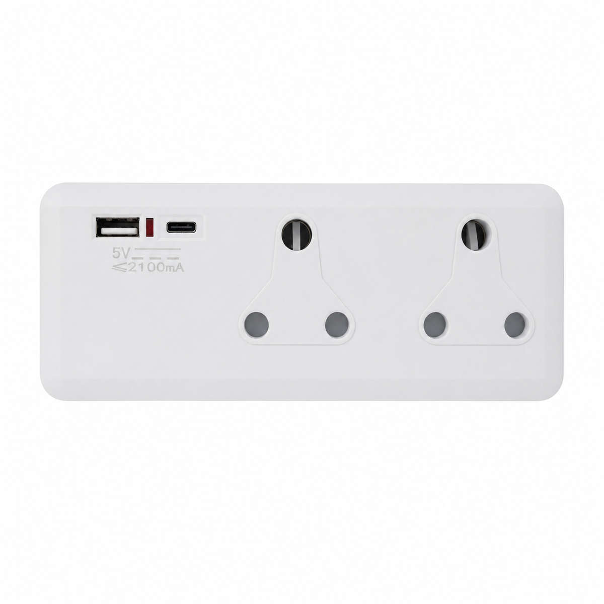 2-Way Multiplug with USB and Type-C Ports