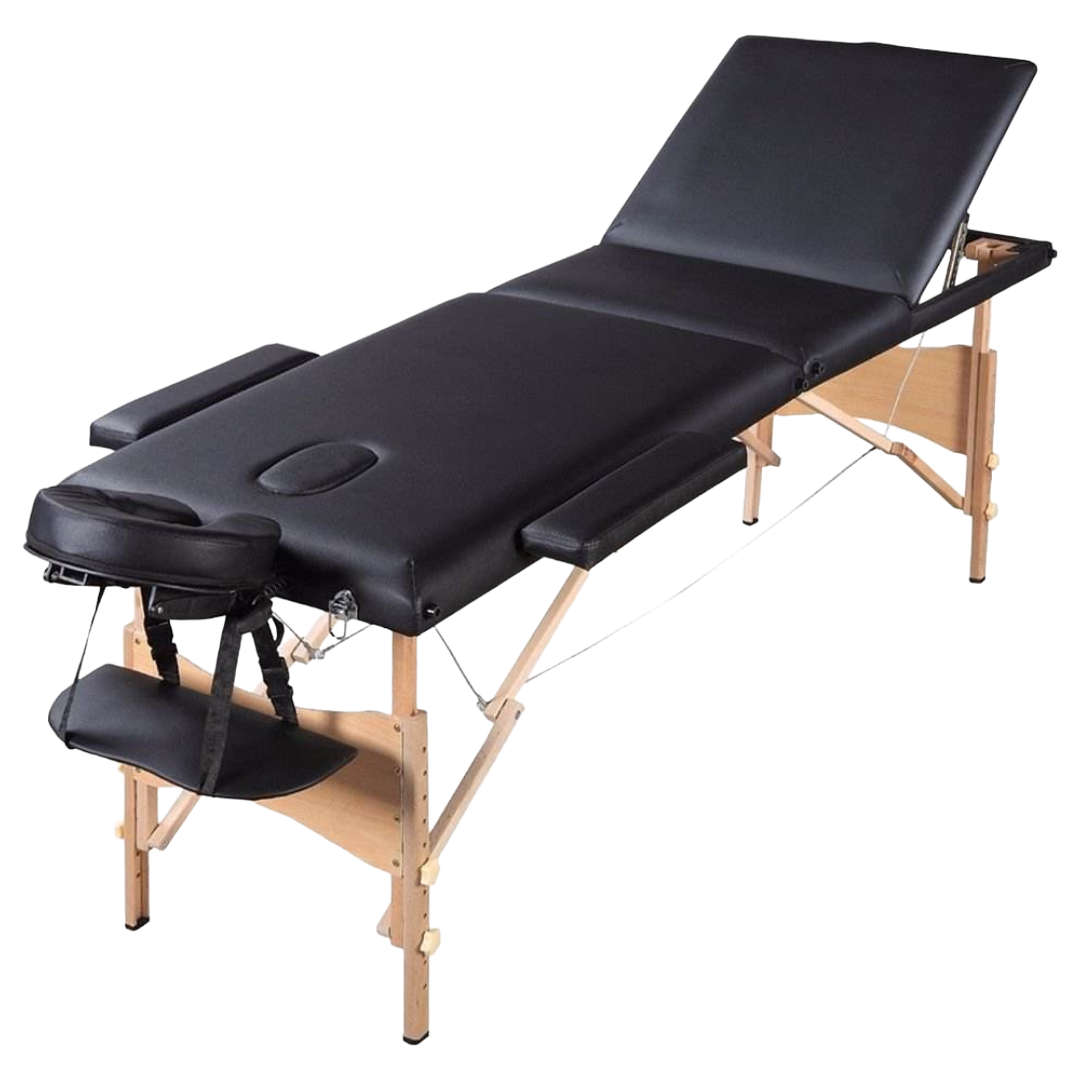 Marbella 3 Section Wooden Reclining Folding Massage Bed/Table with Carry Bag