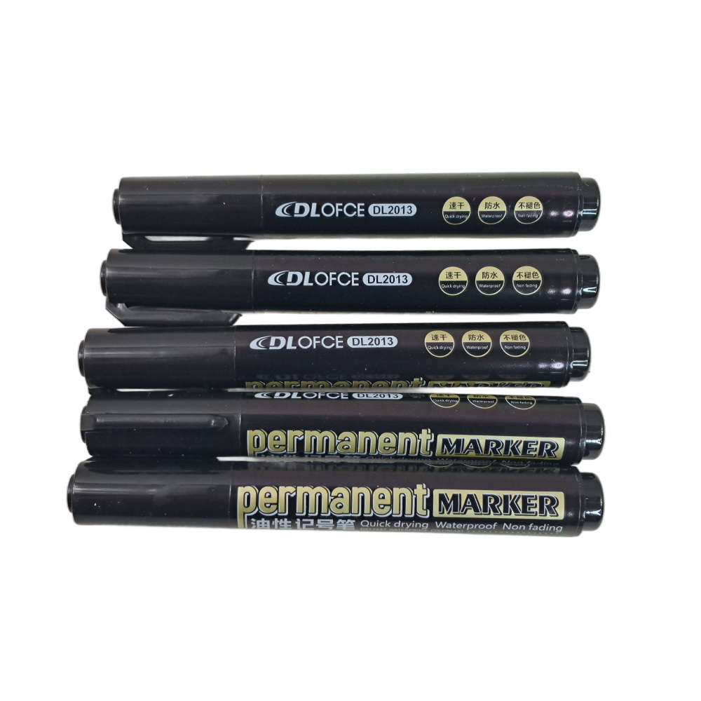 5-Piece Black Permanent Marker Set