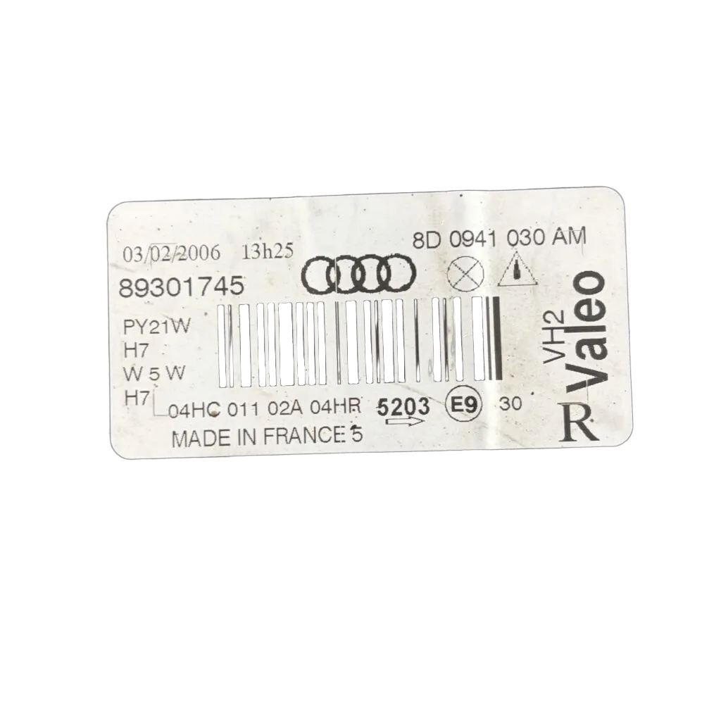 Audi A4 B5 2.6 96-99 Abc 12v 110kw Headlamp Xenon