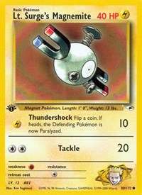 Lt. Surge's Magnemite (80) #080/132 - Gym Heroes (Unlimited - Lightly Played) - Unlimited - Light...