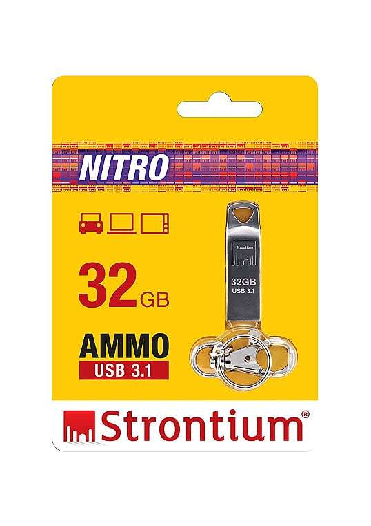 Strontium 32GB Nitro Ammo Silver USB3.1 Metal Flash Drive