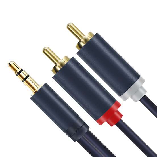 CableTime CF17J Professional Audio AUX 3.5mm Male to 2RCA Male 1.5m Cable Stereo