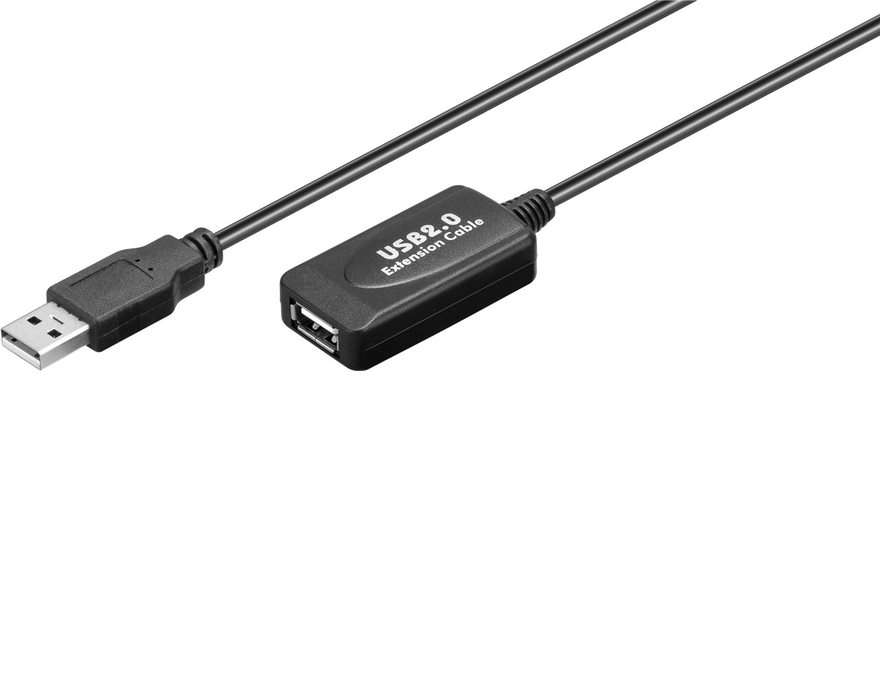 Goobay Active USB 2.0 Extension 10m Cable - Black