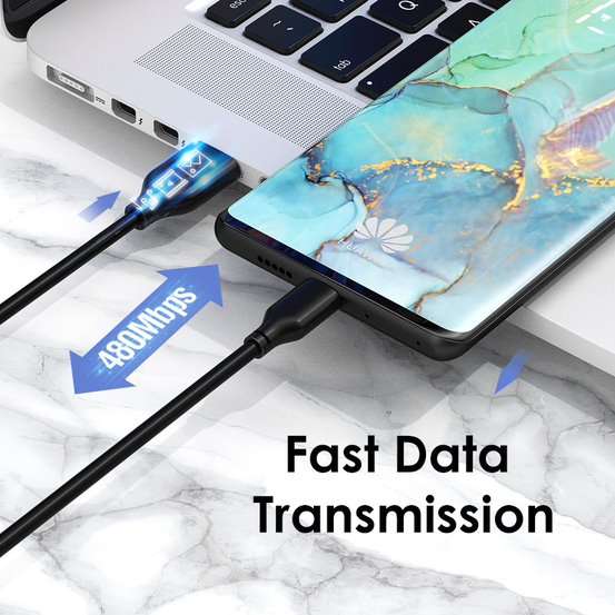 CableTime CA32H PVC USB-A2.0 to USB-C 3A 1M Charge Cable