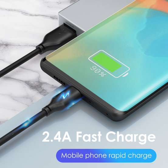 CableTime CA20H PVC USB-A 2.0 to Micro B 2.4A 1M Charge Cable