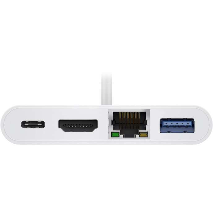 Goobay USB-C Multiport Adapter (HDMI + Ethernet, PD) - White