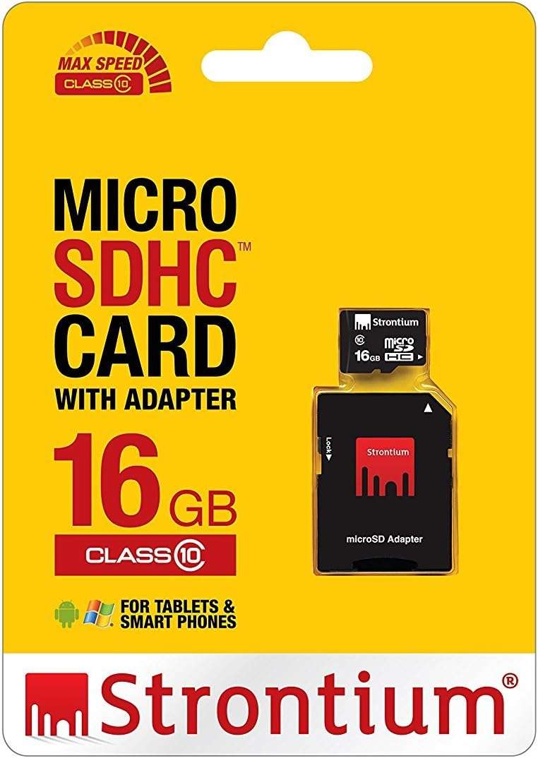 Strontium 16GB Micro SD Card with Adaptor