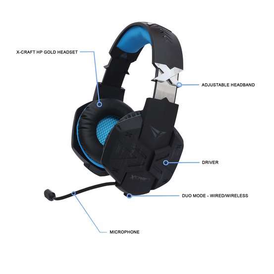 Alcatroz X-Craft HP Gold 8000 Bluetooth Gaming Headset