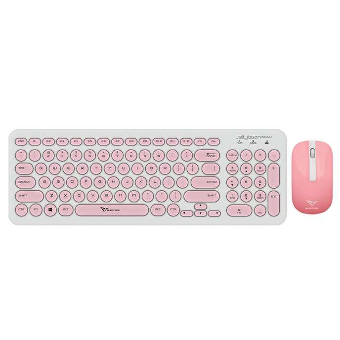 Alcatroz A2000 Jellybean Wireless Keyboard and Mouse Combo - White/Peach