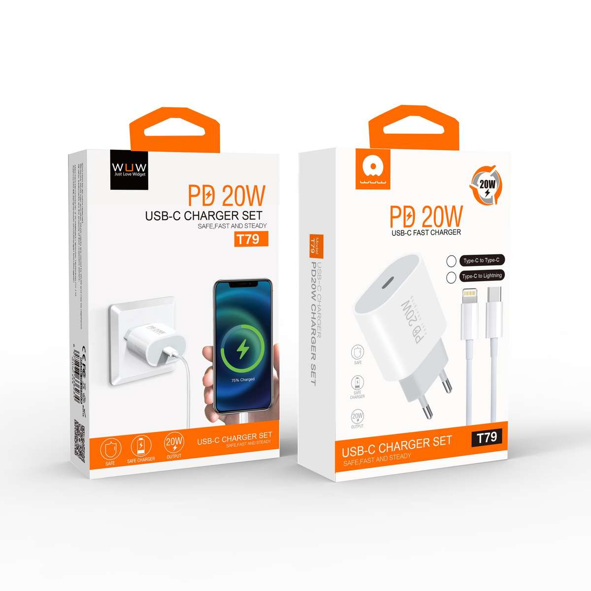 WUW-T79 PD 20W Charger - Type-C~Type-C