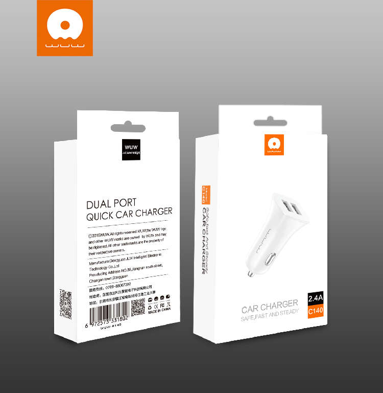WUW-C140 2.4A 2USB Car Charger
