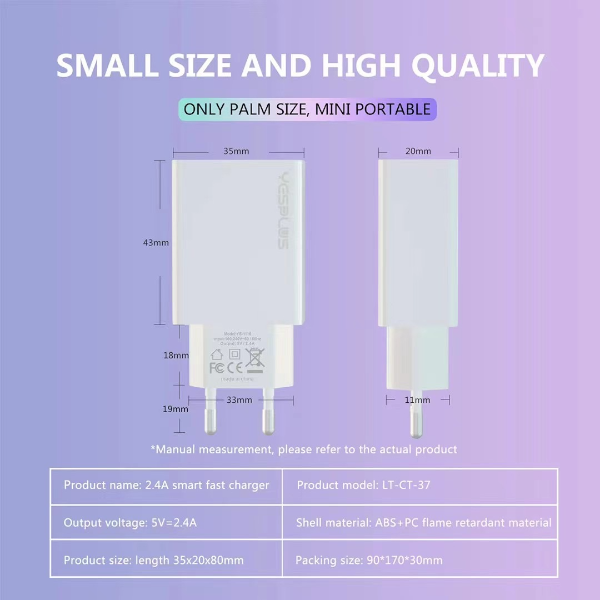 YESPLUS YS-1116 2.4A Charger - iPhone