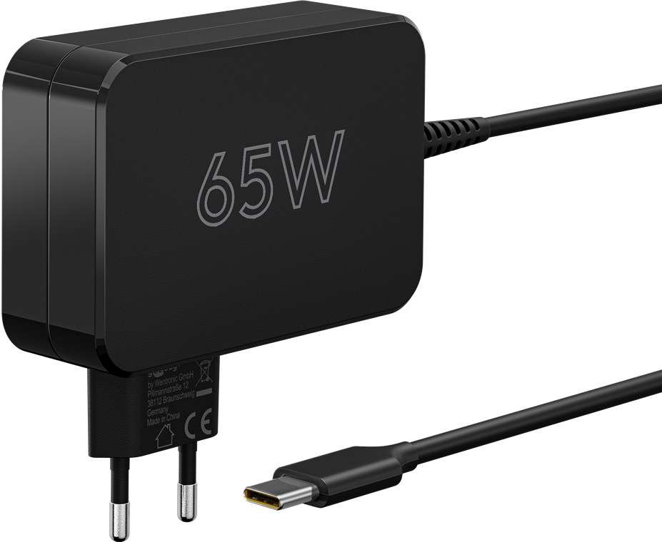 Goobay USB-C 65w Charger for Laptops - Black