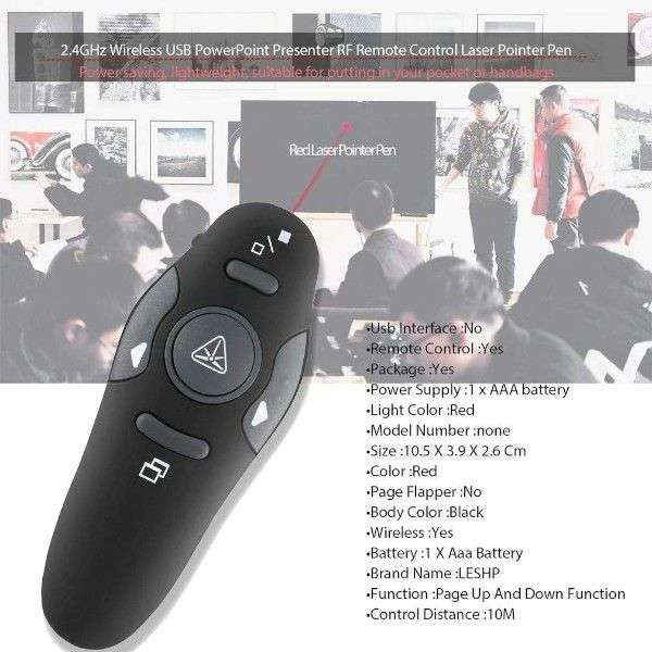 Wireless Presenter W/Laser Pointer