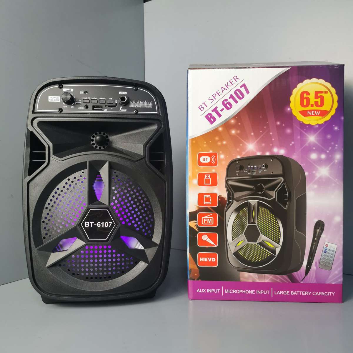 BT-6107 Bluetooth 6.5" Speaker W/Mic+Remote