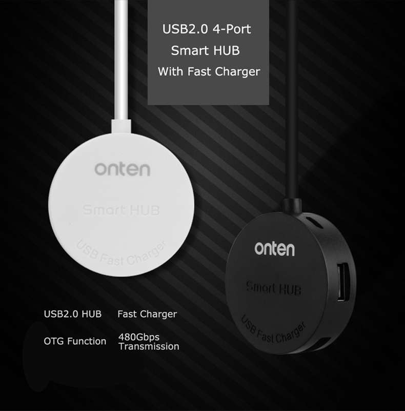 Onten OTN-5208 4 Port W/Fast 2.0 USB Hub