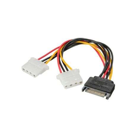 SATA Power - 2x4 Pin Molex Female Adapter