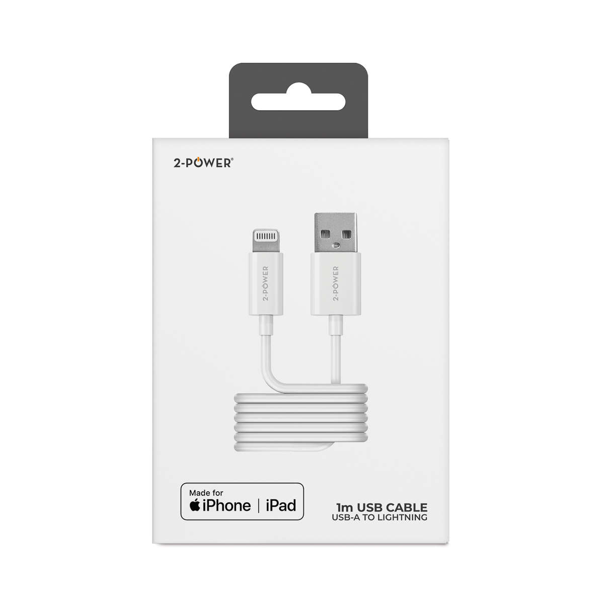 2-Power 1m USB Cable USB-A to Lightning for Data and Charging | 2PUC1M02W